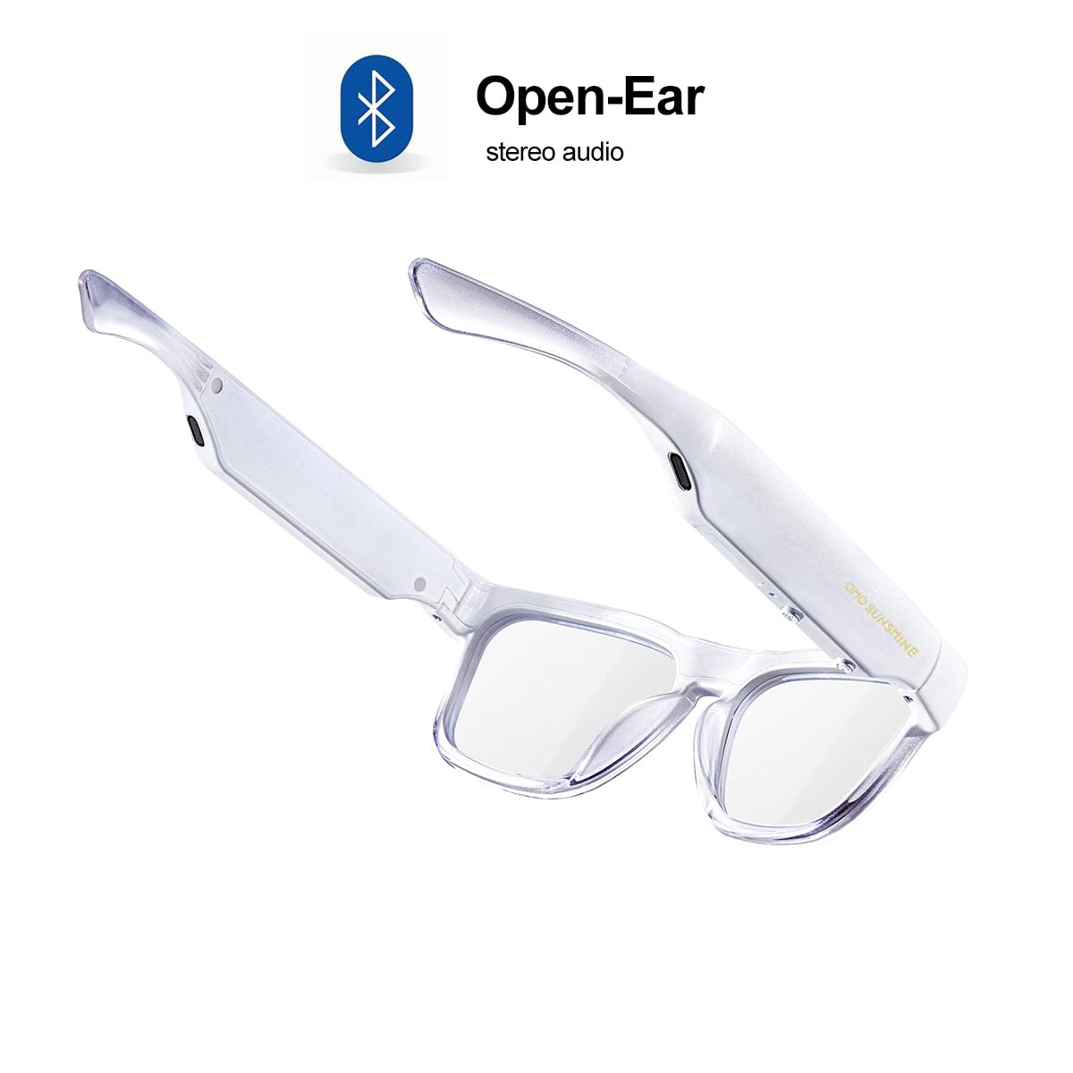 OhO Smart Glasses,32G MP3 Bluetooth Sunglasses with Open Ear Speaker Headphone, Indoor&Outdoor Sports,Polarized UV Protection,For Men Women