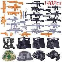 RAVPump 140 Pcs Custom Military Army Weapons and Accessories Set Helmets Body Armor Military Building Blocks Toy - Compatible with Major Brands