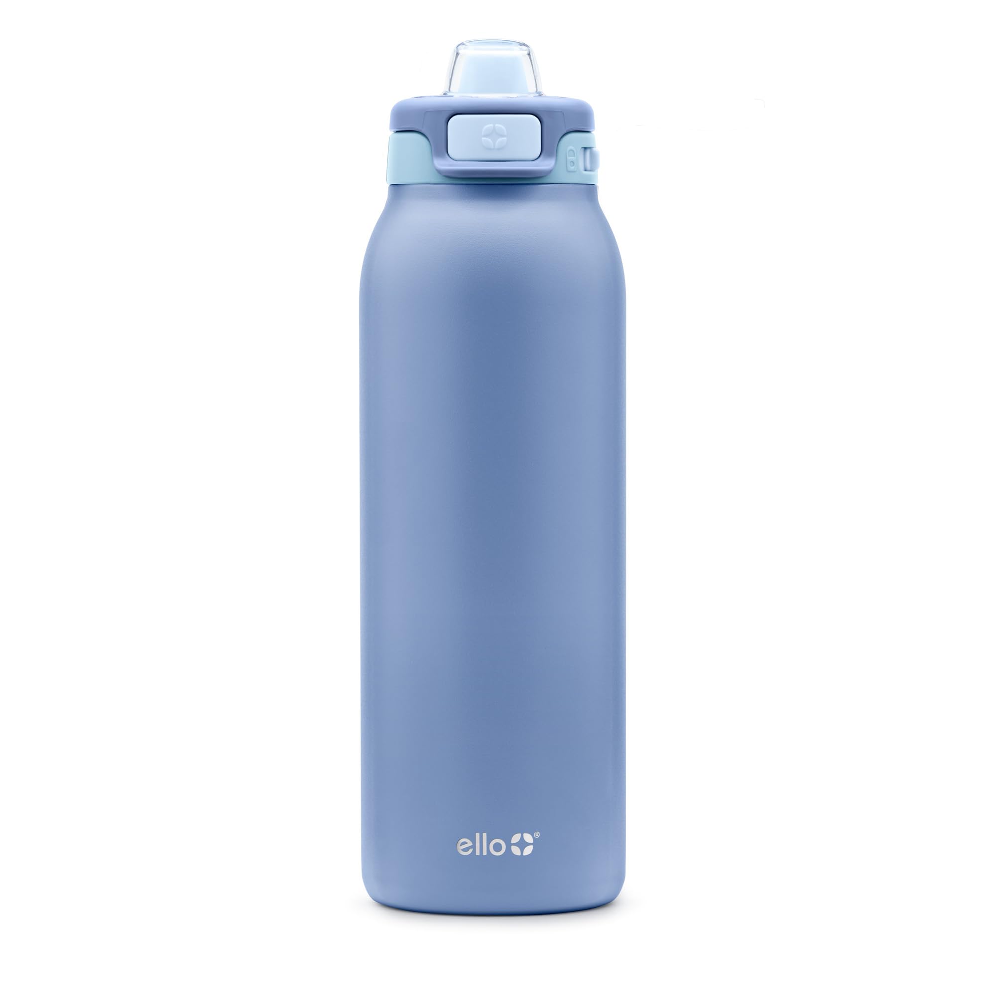 Photo 1 of Ello Pop & Fill 32oz Stainless Steel Water Bottle with Quick Fill Technology, Double Walled and Vacuum Insulated Metal, Leak Proof Locking Lid, Sip and Chug, Reusable, BPA Free, Raincloud