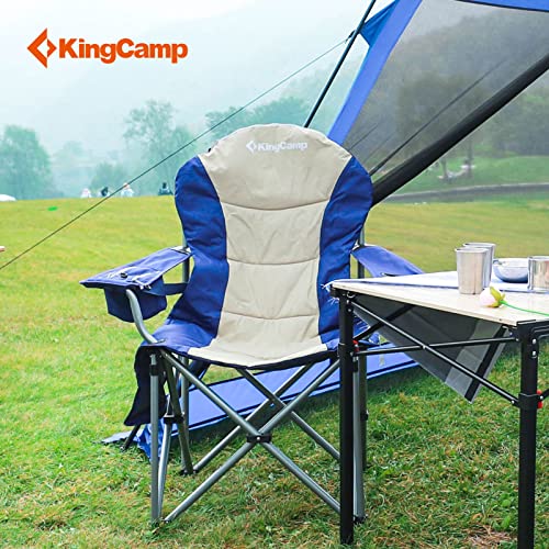 KingCamp Lumbar Support Camping Chairs with Cooler Bag Padded Folding
