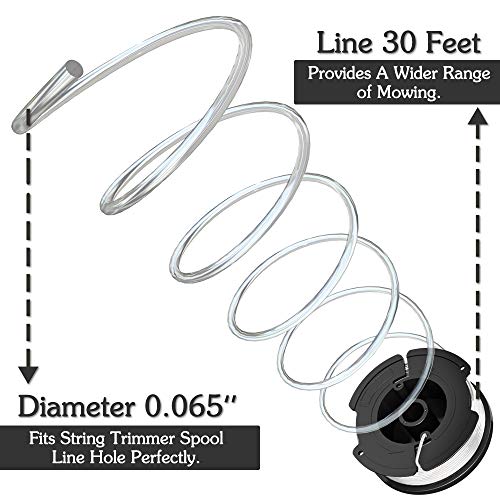 FutureWay String Trimmer Replacement Spool Line 0.065” LST201 GH900, Weed Eater String Autofeed Spool Line 30ft Compatible with Black Decker AF-100, Cordless Trimmer Edger Replacement (8 Spools) - Thumbnail 2