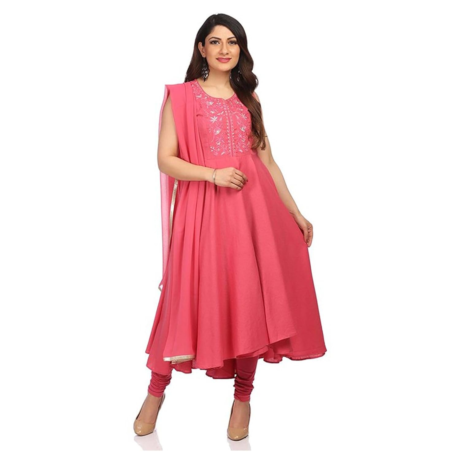 biba women's asymmetrical hemline salwar suit