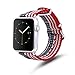 Tinsow American Flag Wristband Watch Strap Comfortable Denim Fabric Replacement Band Compatible for Apple Watch iWatch Series 4/3/2/1 (Ameriacan Flag, 38MM/40MM)