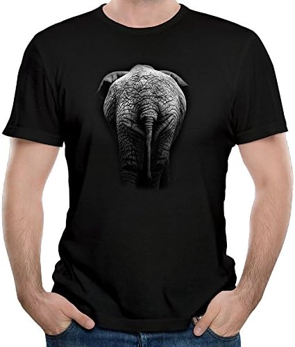 Elephant Back View Adult Humorous Novelty Graphic Satire Funny T Shirt Black Large