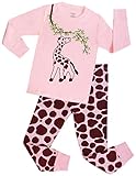 Girls Christmas pajamas Giraffe long cotton toddler clothes kids sleepwear pjs