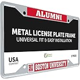 Desert Cactus Boston University Car Accessories Terriers Metal License Plate Frame and Tag Holder for Front or Rear of Car (Alumni)