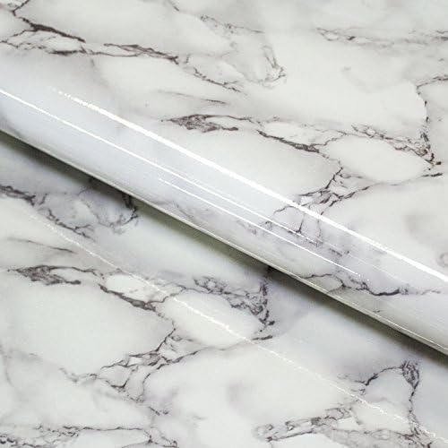 Craftopia Marble Contact Paper - Granite Gray / White Roll | Self Adhesive Peel and Stick Craft Vinyl Film | Great for Countertop and any Crafting Project (16"x89.25" )