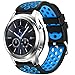 CreateGreat for Samsung Gear S3 Frontier and Classic Watch, Soft Replacement Breathable Sport Bands with Air Holes for Samsung Gear S3 Smart Watch Band(Black Blue)