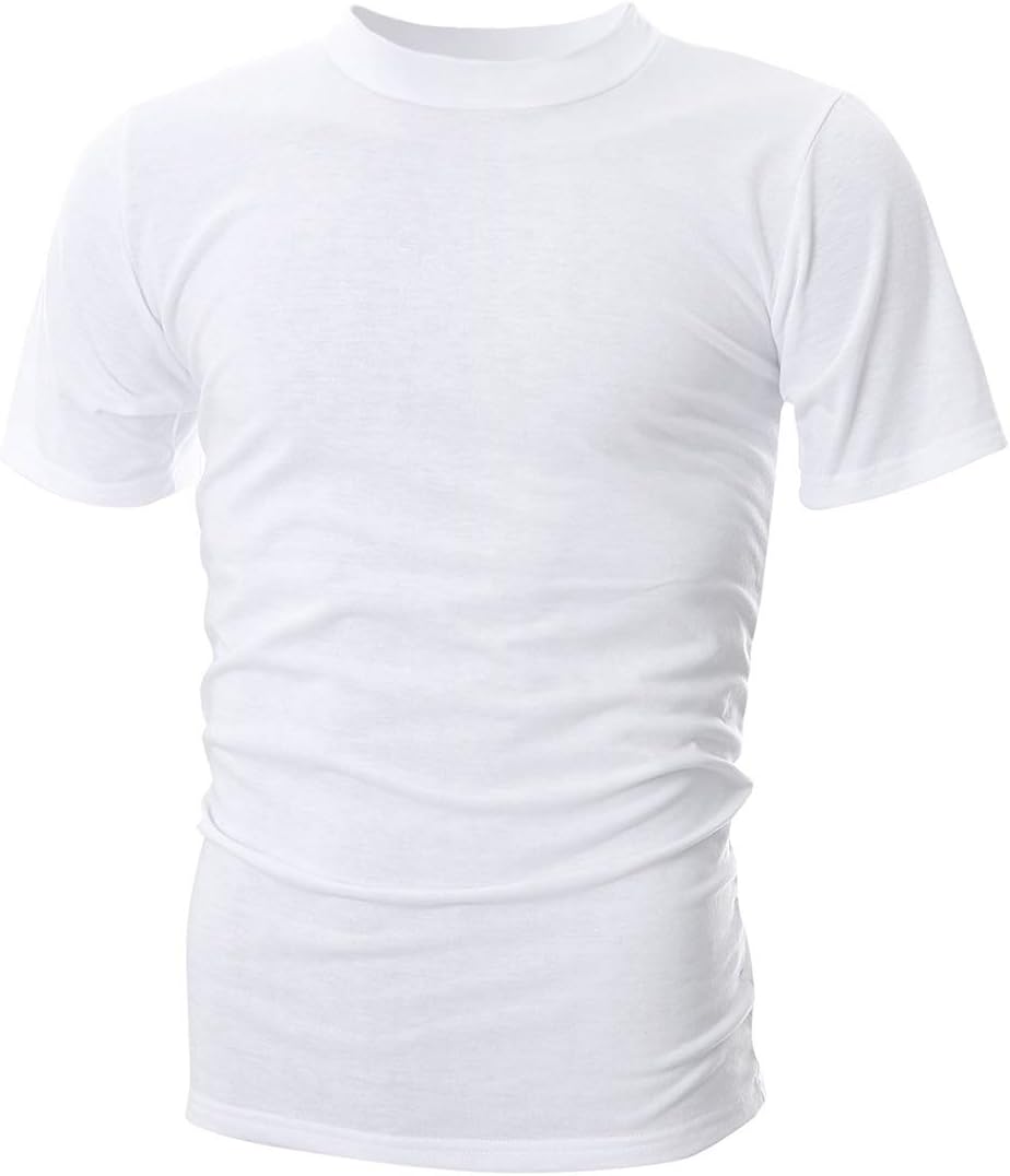 Men's Mockneck Short Sleeve T-Shirt Casual Summer Thin Pullover Basic Tops