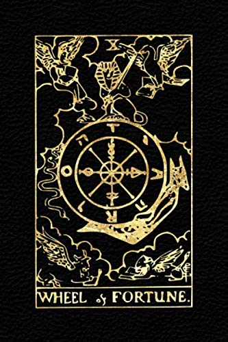 Wheel Of Fortune: Tarot Journal Notebook Lined, Black And Gold (College Ruled, 110 Pages, 9"x6") (Tarot Card Notebook)