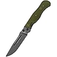 HOKC Officer's | 310-589903 | Pocket Knife, EDC Knife by Official Dealer - Designed by Russian Master Igor Skrylev - Liner Lock, TPR Handle, Brass Flat Washers, One-Sided Thumb Stud, Long and Durable AUS8 Stainless Steel, Black Stone Wash Finished - Ideal for Camping & Hunting