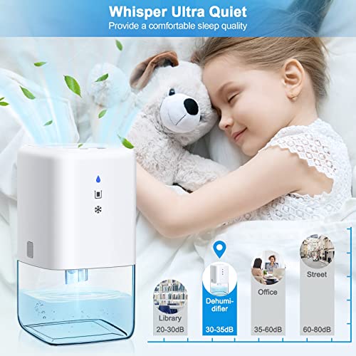 Humidifiers For Bedroom Heelay 40OZ Small Dehumidifier - Ultra Quiet ...