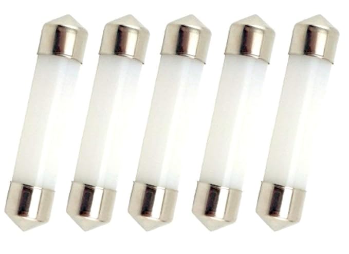 Bonlux 5-Stück 1W Warmweiße LED 42MM Innenraumbeleuchtung Festoon Kuppel LED Lampe 12V wie T3 LED-Lampe