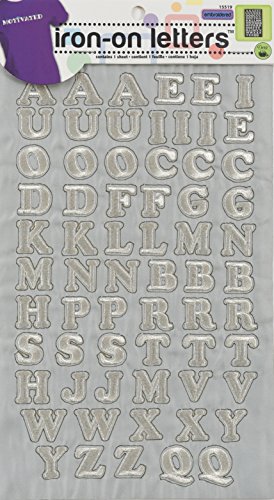 Dritz Iron-On Embroidered Letters, Cooper - silver
