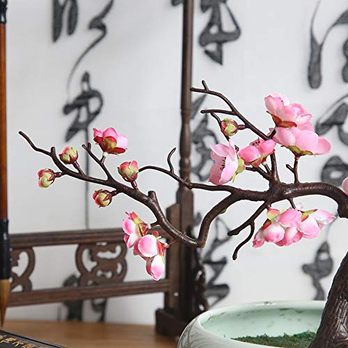 Alisy Plum Blossom Artificial Flowers, Silk Fake Flowers Floral for Home Bridal Wedding Bouquet Party Decor