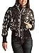 Ed Hardy Womens Logo Puffer Jacket -Black/Silver - Medium