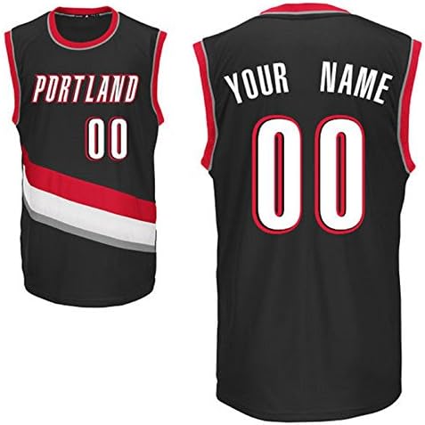 Men's Portland Trail Blazers Black Custom Replica Basketball Jersey C.J. McCollum #3 Size S