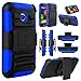 Moto E (1st Gen.) Case, Elegant Choise High Impact Armor Rugged Hybrid Holster Shockproof Case Cover with Kickstand + Belt Swivel Clip for Moto E (1st Gen.) XT1021 / XT1022 / XT1025 (Black/Blue)