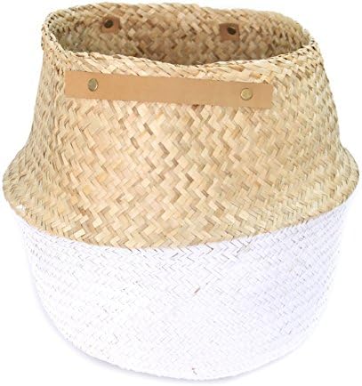 Seagrass Belly Basket Dipped White