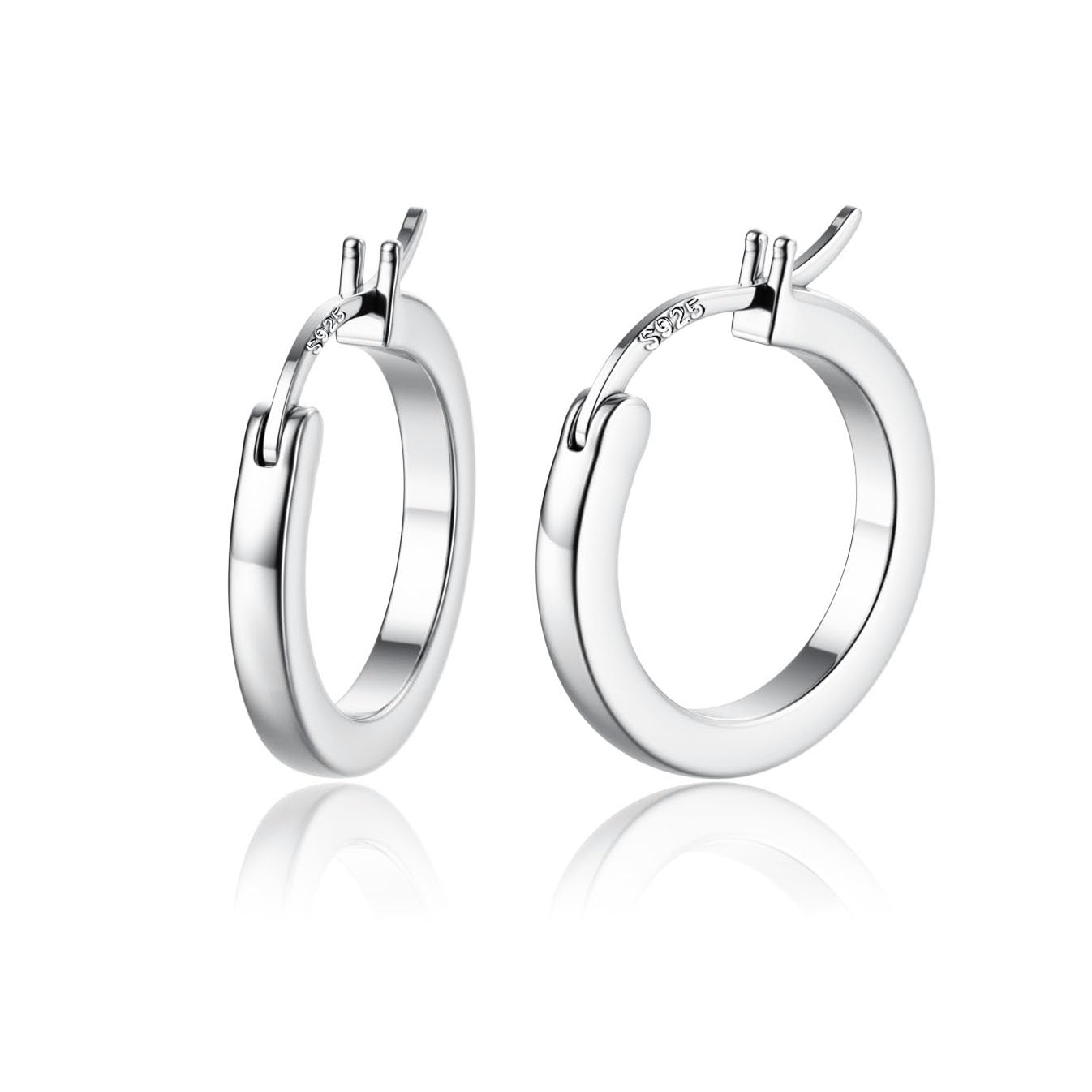 ADRAMATA Silver Hoops Earrings for Women Men 925 Sterling Silver Post Hypoallergenic 15/20/30/40/50/60mm Huggie Hoop Earrings Gold/Silver Hoop Earrings for Women
