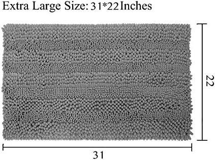 Sell4Style Plush Bath Mat Absorbent Chenille Bathroom Shower Rugs Soft Shaggy Carpet with Non-Slip Backing, 22 by 31- Inch (Gray)