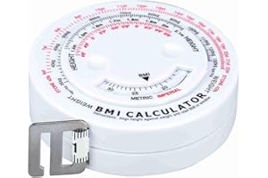 Filfeel BMI Measure Tape, Body Fat Caliper Tester Body Mass Index Round Fat Measurement Retractable Fitness Measuring Tape for Body