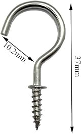 xiaozhenjida 50 Pcs 1 Inch Screw-in Ceiling Hooks Nickel Plated Cup Hooks Silver view 2