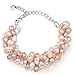 Silk Thead and Pink or Cream Cultured Freshwater Pearl Cluster Bracelet