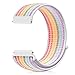 20mm Quick Release Watch Band Compatible with Samsung Galaxy/Huawei/Pebble/Asus/Ticwatch Smart Watch, Runostrich Nylon Lightweight Breathable Replacement Sport Loop Strap (Rainbow Pinstripes, 20mmm)