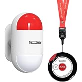 taoctee Panic Button Alarm Remote Siren Emergency Alert System for Elderly | Lightweight and Compact Button with Lanyard,Panic Alarm for Security Strobe Siren for House Office Business Shop(Battery/USB)