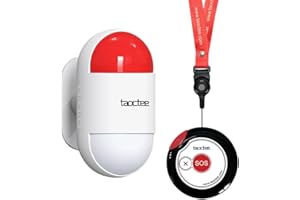 taoctee Panic Button Alarm for Security Emergency Remote Panic Alarm Siren for Home Strobe Siren,Lightweight and Compact Button with Lanyard,Emergency Alert System for House Business Shop(Battery/USB)