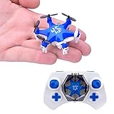 Mokasi® 6 Propellers Mini Pocket Drone, 2.4Ghz 4CH 6-Axis Gyro RC Micro Quadcopter with 3D Flip, Headless Mode,Nano Copters RTF Mode 2 Blue