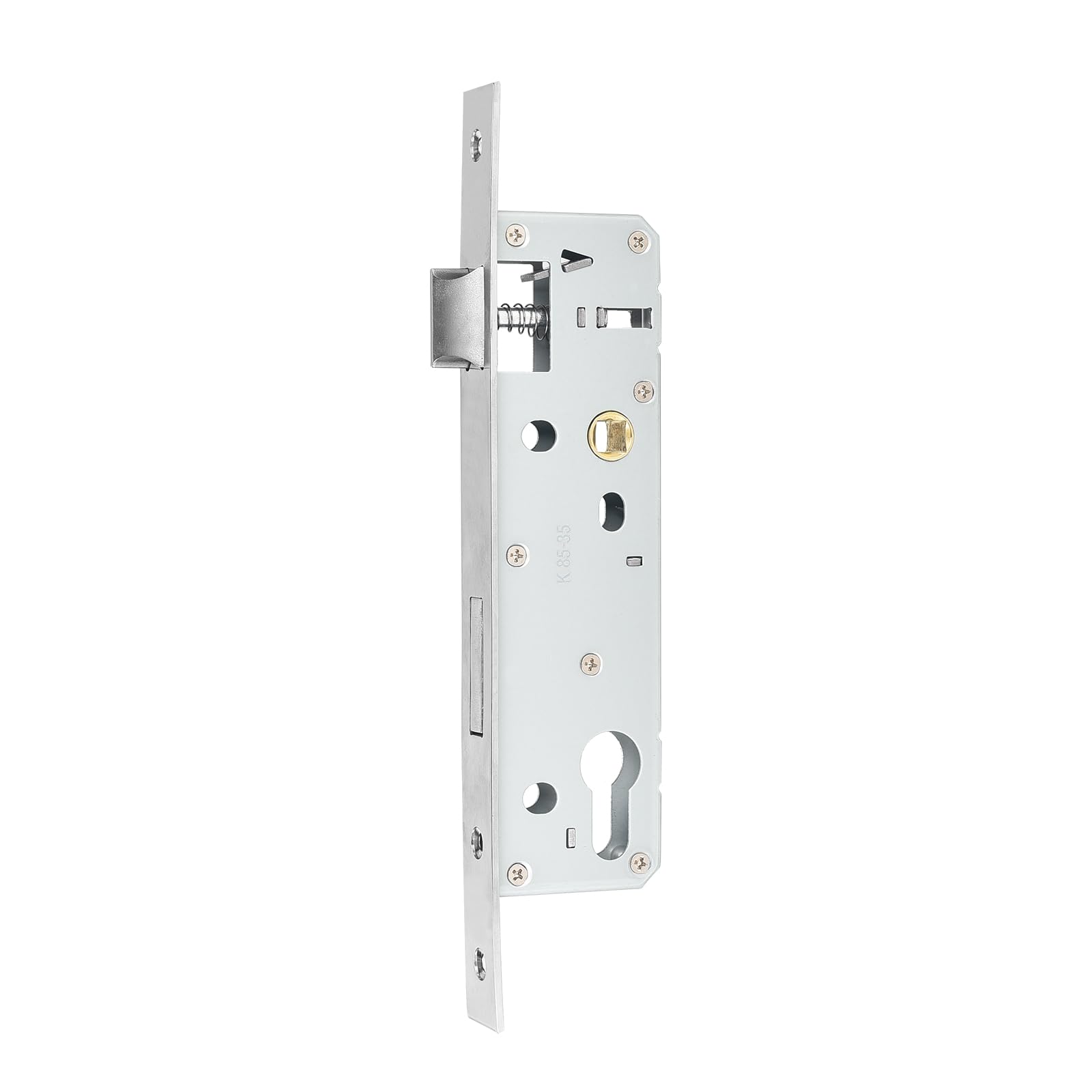 Stainless Steel Mortice Sash Lock, 85MM Center 35MM Backset Door Lock for Internal and External Doors, Satin Nickel Frame Mortice Deadlock for Home and Workplace