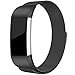 Maledan for Fitbit Charge 2 Bands, Stainless Steel Milanese Loop Metal Replacement Accessories Bracelet Strap with Unique Magnet Lock for Fitbit Charge 2 HR Black Small