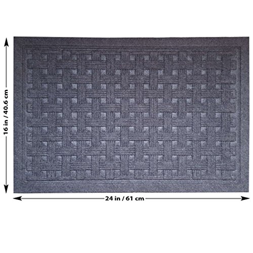 SafetyCare Rubber Backed Doormat - Charcoal Gray - 24 x 16 Inches - 2 Pack