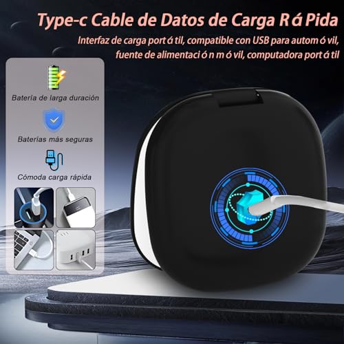 JDFNVFK Espejo de Bolsillo con Luz LED, con Aumento 1X/10X, Anillo de Luz de Doble Cara y 3 Modos, Espejo de Mano Recargable Portatil, Espejo Pequeño con Luz para Maquillaje