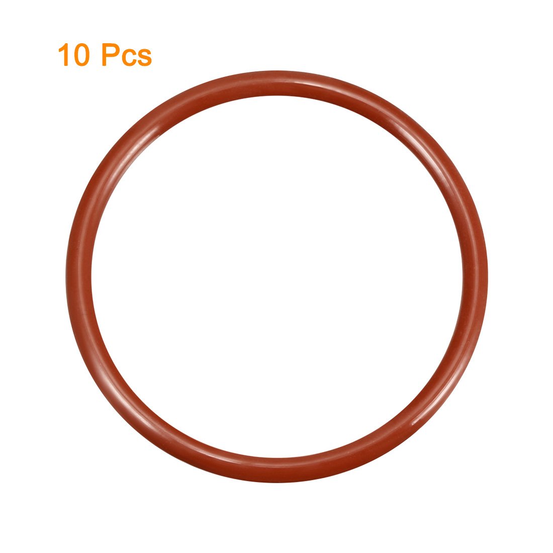 sourcingmap Silicone O-Ring, 45mm OD, 38.8mm ID, 3.1mm Width, VMQ Seal Rings Gasket, Red, Pack of 10, 38.8mmx45mmx3.1mm - Image 3