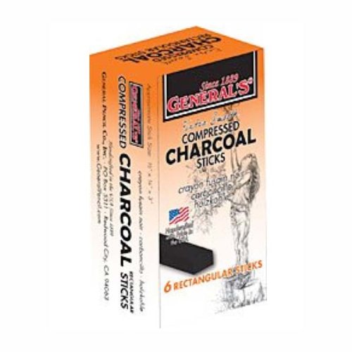 General Compressed Charcoal Stick 2B 6/Box
