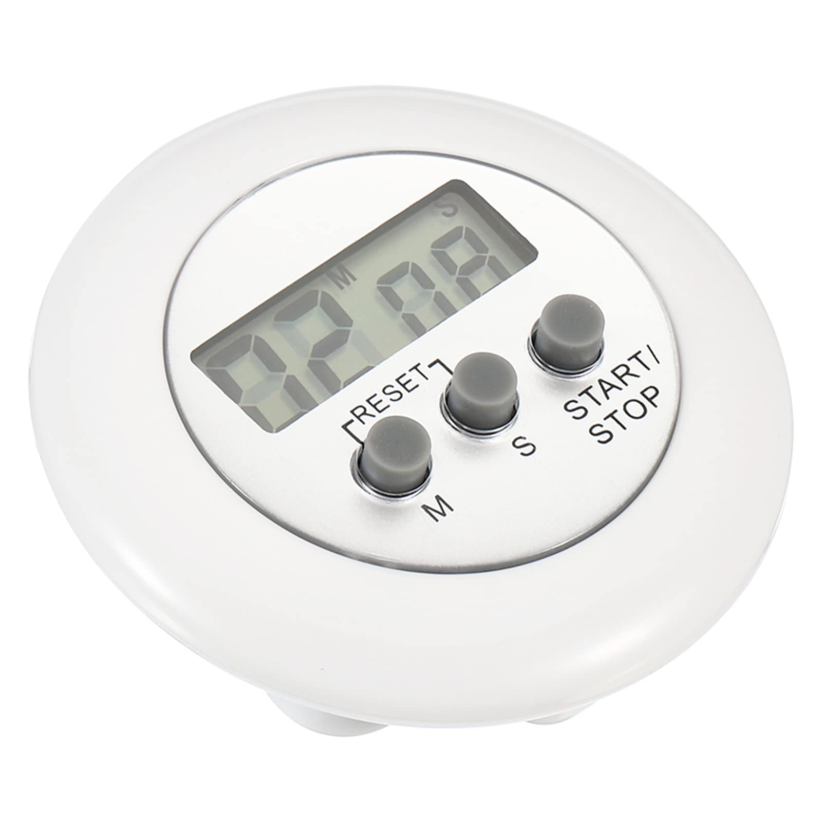PATIKIL Round Digital Timer, Small Count Down/UP Clock with Magnetic, Big LCD Display Loud Sounds Minute Second Kitchen Timer for Games, Cooking, White