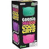Schylling NeeDoh Teenie Cool Cat - Sensory Fidget Toy - 3 Mini Groovy Globs in Assorted Colors - Ages 3 to Adult (Pack of 1)