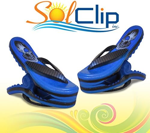 Clips Towel, pegs, clamps, clothespins, SolClip, United States, Flip Flop Skull, beach towel clips