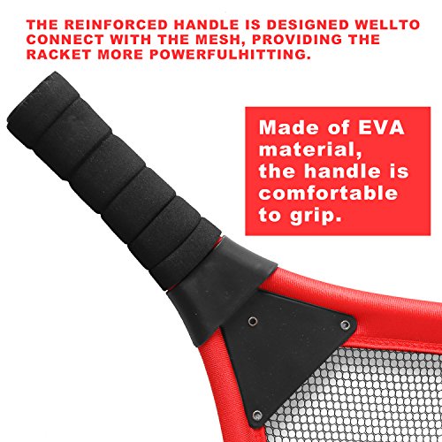 rainbow yuango Pack of 2 15'' Badminton Tennis Rackets Kit with 2 Balls Junior Sports Elastic Mesh Badminton Racquets Set for Kids Outdoors Play Game Toy(596-Red)