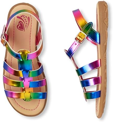Girls Children Place Boardwalk Sandal (6 Toddler, Rainbal)
