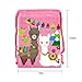 Llamas Drawstring Backpack with Wristlet 2 Piece Set Travel Gym Cheer (Pink)