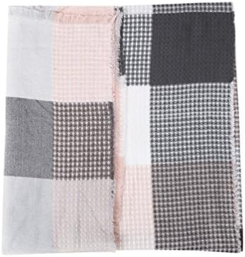 Women's Long Soft Plaid Scarf Winter Large Blanket Wrap Shawl Pink 78 By 28 In