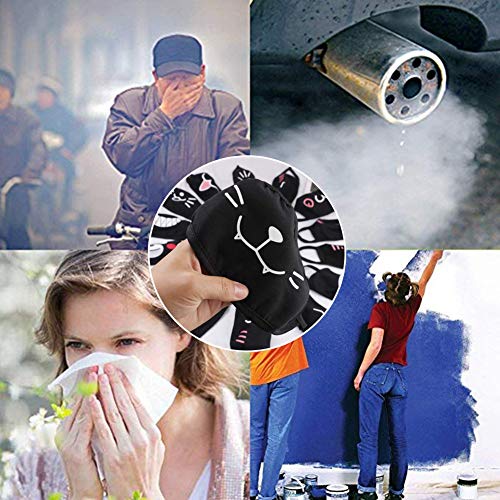 ZWZCYZ 4 Pack Black Cartoon Mouth Mask Cotton Anti-Dust Mask Fashion Kawaii Cute Mouth Mask Reusable Mouth Cover Mask (Grop1(4pcs)) - Thumbnail 6