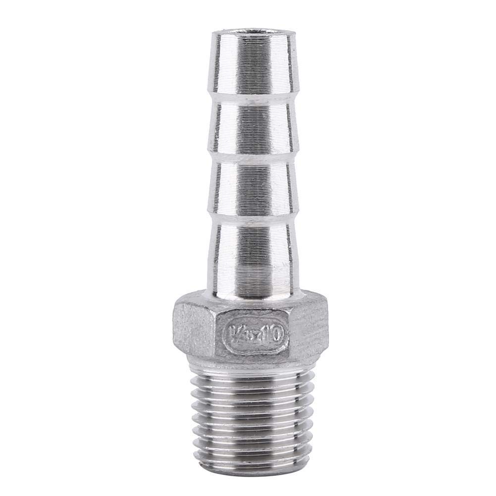 1 x SS304 Stainless Steel Barbed Hose Connector with Thread Adaptor DFE Tail Pipe 1/8~3/4