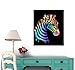 Wallmonkeys Colored Zebra Black Wall Decal Peel and Stick Graphic (12 in H x 11 in W) WM140457