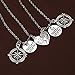 Udobuy®2 Pcs Silver Best Friends No Matter Where Compass Necklaces Set Heart Best Friend Gifts for Teen Girls BFF Friendship Necklaces