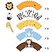 45 Pack Zoo Animal Cupcake Toppers Cupcake Wrappers For Jungle Safari Baby Shower Decorations,Kids Birthday Party Supplies